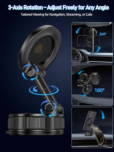 60% Off Car Phone Holder with Strongest Suction & Magnetic Mount