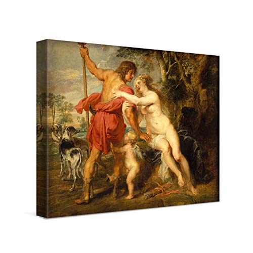 PICANOVA – Peter Paul Rubens – Venus and Adonis 40x30cm – Cuadro Sobre Lienzo – Impresión En Lienzo Montado Sobre Marco De Madera (2cm) – Disponible En Varios Tamaños – Colección Arte Clásico