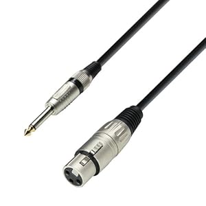 Adam Hall Cables 3 STAR MFP 0600 – Câble Micro XLR femelle vers Jack 6,35 mm mono 6 m