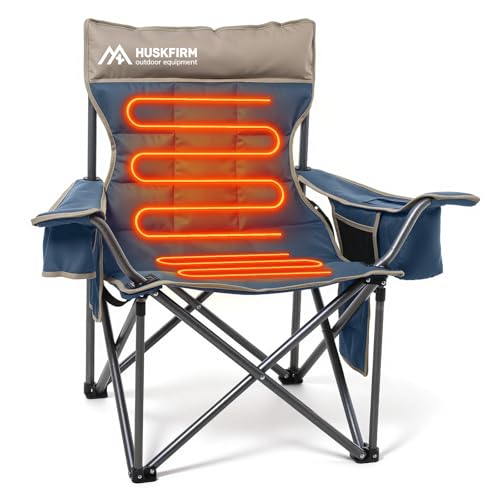 Huskfirm Heated Camping Chair Extra Wide Heated Chair Heavy...