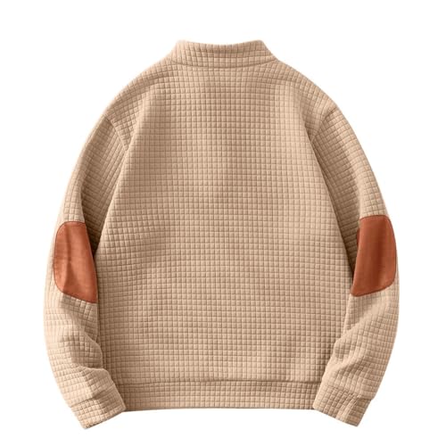 Men Button Pullover Sweater Long Sleeves Stand Neck Casual Vintage Knitted Sweater Top3