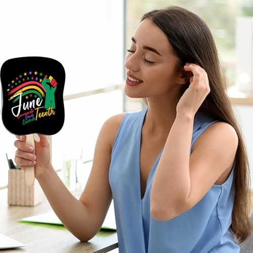 Image of Juneteenth Paper Hand Fan Freedom Day Fan Hand Celebrating Happy Juneteenth Day Classroom School African Afro American Festival Celebration Supplies June 19th