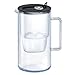 AQUAPHOR Glass Black Water Filter Jug - Take to Table Premium Glass Design Jug with Easy-Fill Flip-Open Lid, 2.5L Capacity, 1 X MAXFOR+ Filter Included, Reduces Limescale, Chlorine & Microplastics.