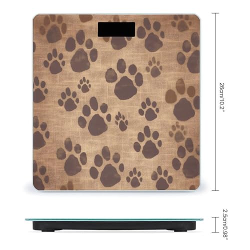Báscula digital inteligente Paw Prints Art para baño miniatura 2