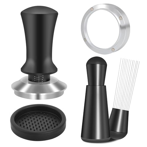Comparison: Best Bang For Your Buck Espresso Machine 2 Reoszeank 51mm Espresso Accessories Kit, Spring Loaded Calibrated Tamper, WDT Tool and Dosing Funnel Set Fits Delonghi 51 mm Espresso Coffee Machines and Portafilter