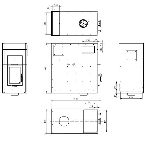 Preisvergleich Produktbild LEDA Einsatzverkleidung ECO-1 für Diamant H200 W / H300 W in Kelleranlagen
