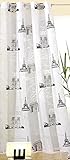 heimtexland Gardine moderner Ösenschal Paris chic HxB 245x140 cm Vorhang halbtransparent - geprüfte Top Qualität - sehr schöner Fall.auspacken, aufhängen, fertig! Typ207