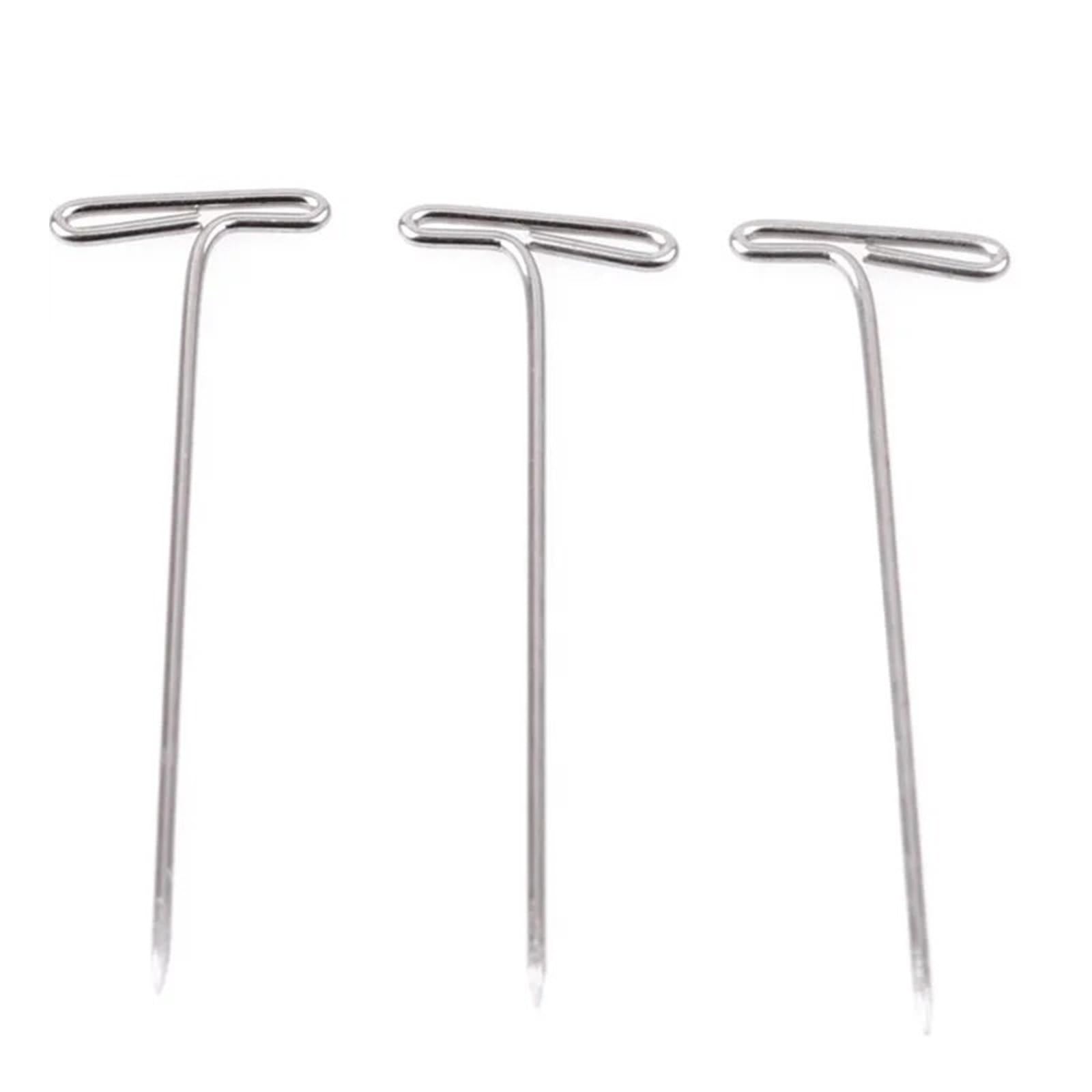 T Pins 50/100Pcs 27/32/38/45/50MM T Pin Needles Wig Making Pins For Blocking Knitting Assorted Sizes T-Pins Stainless Steel(50pcs-32MM)