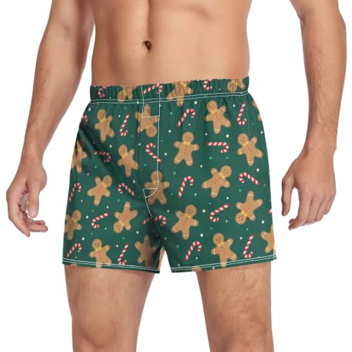 Image of Men's Boxer Shorts Cotton Loose Underwear with Button Fly