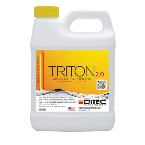 DITEC Marine Triton 2.0 - Teak Protector | Teak Protector | Marine Cleaning Products | Teak Wood Protection, Teak Oil Alternative, Teak Oil Replacement | Teak Sealer | 1 Quart