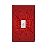 Mdulftar Red Spider Web Light Switch Cover Plate Hero Theme Cartoon Single Toggle Wall Plate, 1 Gang Switchplate Cover for Bathroom Kitchen Decor