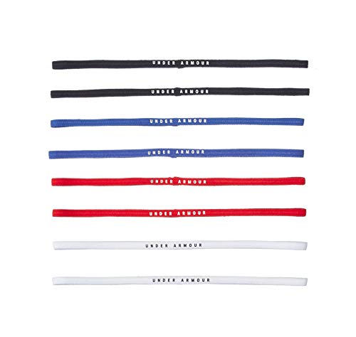Under Armour Women's Skinny Elastic Headband - 8 Pack, Black//Royal, One Size Fits All