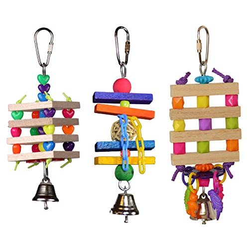 Super Bird Creations SB50012 Balsa Lovers Bird Toy Assortment - Stimulating Wooden Bird Toys for Parrotlets, Parakeets, Cockatiels - Colorful Variety Pack for Small Birds - Satisfies Chewing Behavior