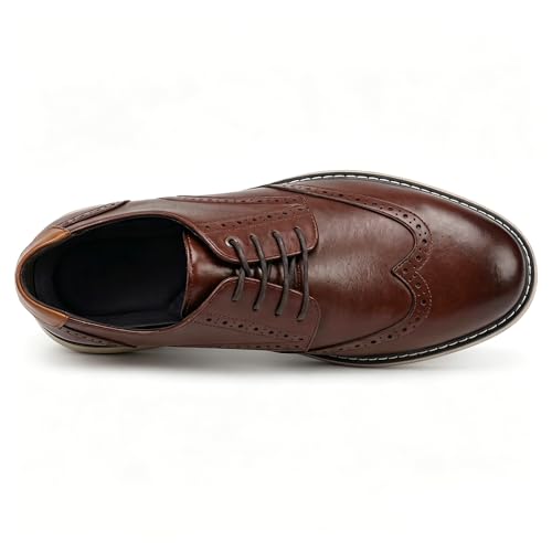 Image of Coramtty Men Casual Arch Support Oxford Shoes Formal Sneakers | Timeless brogue silhouette, stable cushion layer, versatile matching style, suitable for ceremonies and daily outings