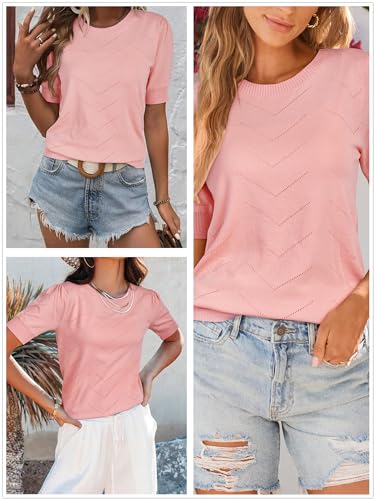 Image of Newshows Women's Sweater Short Sleeve Summer Fall Casual Business Shirts