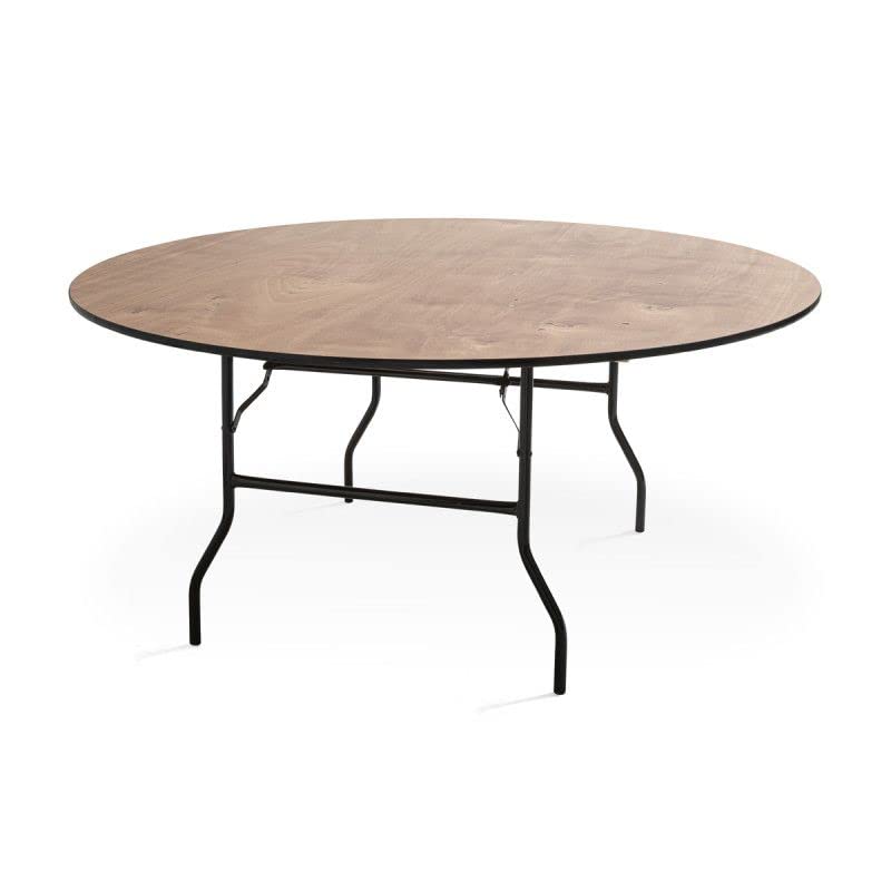 Oviala Table Pliante Ronde en Bois 8 Places 150cm