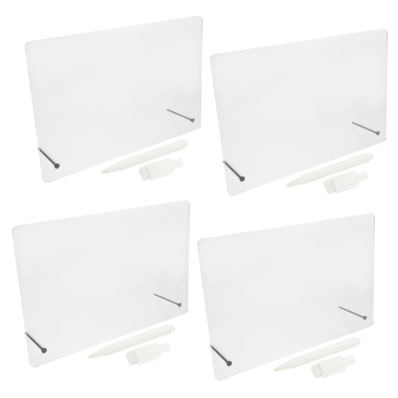 STOBOK 4 Sets Message Board Clear Acrylic Sheet Whiteboards Tablet Desk Display Clear Note Board Home Supply Desktop Memo Board Multi-Function Memo Board Record Board Office Plastic Shine