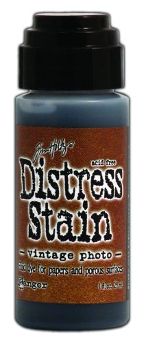 Ranger TDW-29892 Tim Holtz Distress Stain Fluid Water-Based Dye, Vintage Photo, 1 oz