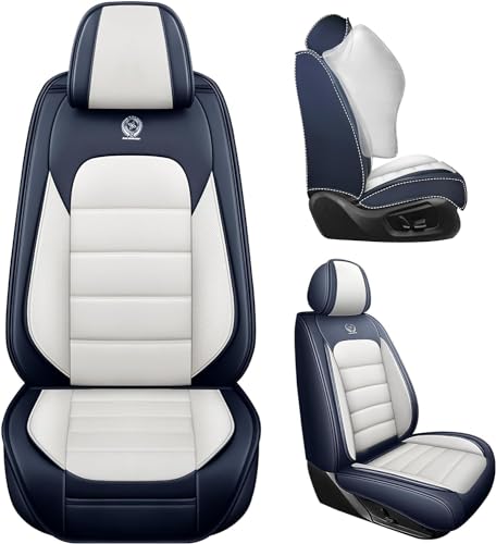 Image of Front Seat Covers for Volkswagen Golf SportWagen 2015-2019, Blue-White