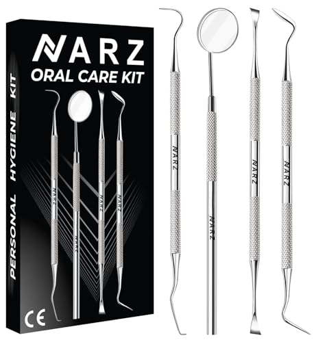 NARZ Plaque Remover for Teeth Cleaning Tool 4 Pcs Dental Tooth Cleaner Kit Stainless Steel Tartar Remover Dental Tools for Men Women Kids and Pet Care NARZ Plaque Remover for Teeth Cleaning Tool 4 Pcs Dental Tooth Cleaner Kit Stainless Steel Tartar Remover Dental Tools for Men Women Kids and Pet Care