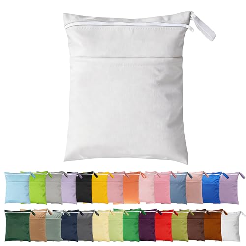 Virtarlux 防水ポーチ ウェットバッグ 30×36cm 80g 超軽量 多色展開 洗濯機可 おむつポーチ 旅行 ジム プール 海 (ホワイト)