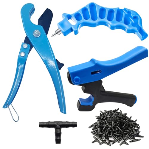 Foinco Drip Irrigation Hole Punch Tool 2in1 Precision Sprinkler Hose Cutter 3Pieces Fits 16/20/25mm PE Pipe