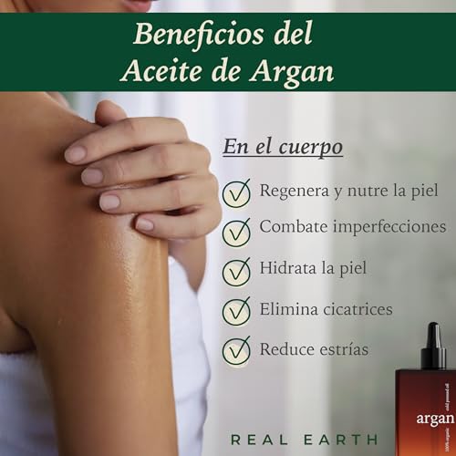 Real Earth Stories Arganöl und natürlich kaltgepresst für Haare, Nägel, Bart, Dehnungsstreifen und Anti-Verlust-Behandlung 100% rein. 100 ml (Packung von 1)