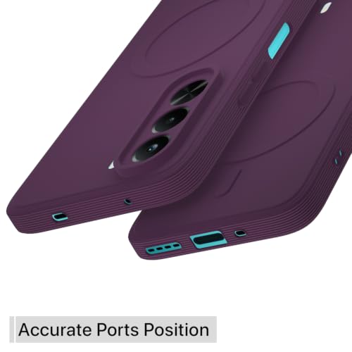 Image of Outlouders Back Cover for Realme P4x 5G Soft Matte Silicone Cover with Slim Fit | Mag-Safe Logo (Not Mag-Safe Compatible) | Shockproof | Camera Protection Bumper Case (Purple)