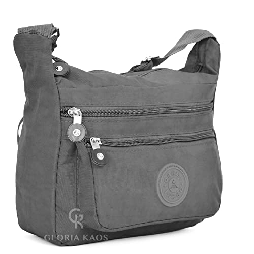 Gloria Kaos Pequeño bolso bolso mujer bandolera ajustable tejido multibolsillos Art.41543, Iron Grey