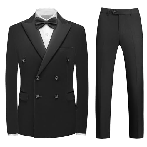 KUDORO Men's Velvet Tuxedo Blazer & Pants Set