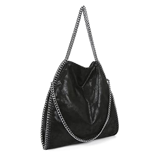 JOTHIN Bolsa grande para mulheres, bolsas transversais, corrente feminina, bolsa de mão de designer, bolsa de ombro (preto)