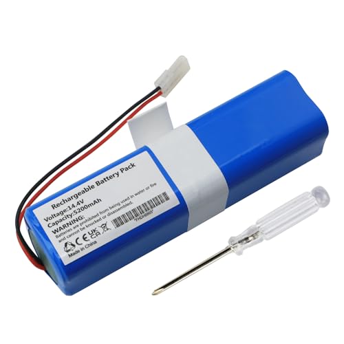K KYUER Aspirapolvere Batteria per Rowenta RG7975WH/NS0, RG7987WH/NS0, RR7935WH, RR7935WH-NS0, RR7947WH/NS0, RR7975WH/NS0, X-Plorer Series 95 Robot Vacuum Cleaner Battery 14.4V 5200mAh