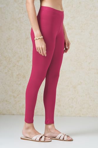 Image of Rangmanch by Pantaloons Women's Cotton Stretch Bottoms | Skinny Fit | Mid Rise Waist | Ankle Length