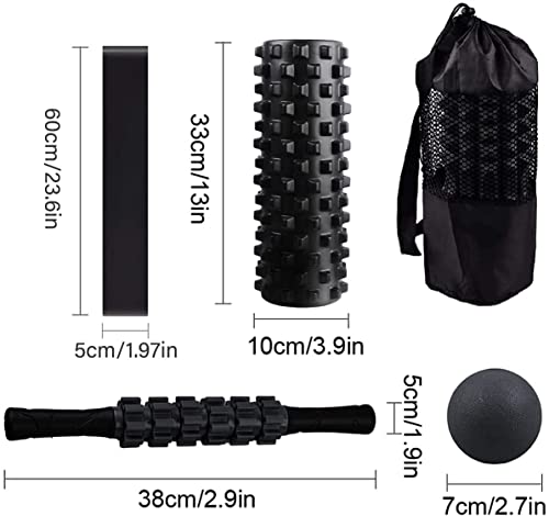 4-in-1-Foam-Roller-SetHigh-Density-Massage-Roller-with-Muscle-Roller-Stick-Exercise-Resistance-Bands-Massage-Ball-and-Free-Portable-Bagfor-Deep-Tissue-Massage-Exercise-Yoga-Pilates