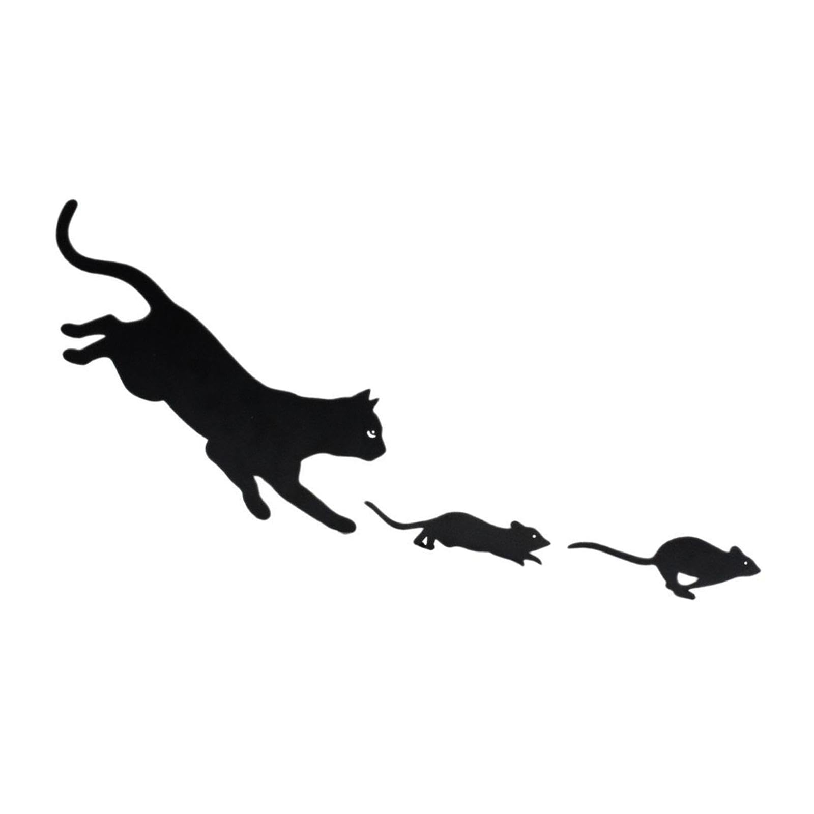 3Pcs Garden Signs Home Christmas Decor Black Cat Mouse Silhouette Yard Metal| Garden Statue | Lawn Ornament | Décor-image-23