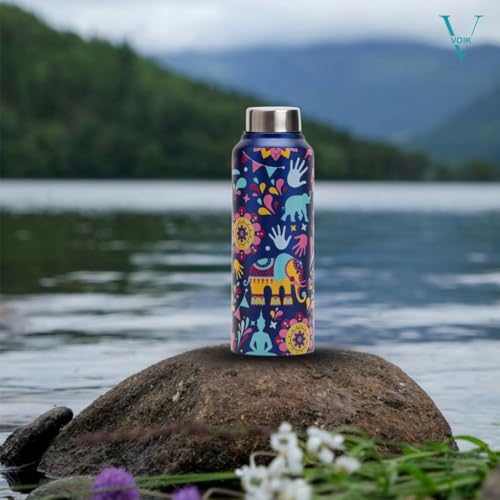 Image of VOIK Mandana Stainless Steel Water Bottle | Screw Bottle 750ML | Steel Water Bottle For Kids | Easy To Carry Stainless Steel Leak Proof | BPA Free & Non Toxic
