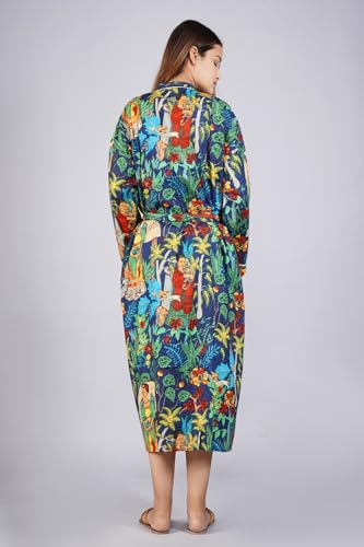 Image of Cotton Women Stylish Printed Kimono, Bath Robe,Night Wear Suit,Swim Wear, Night Dress, Beach Wear