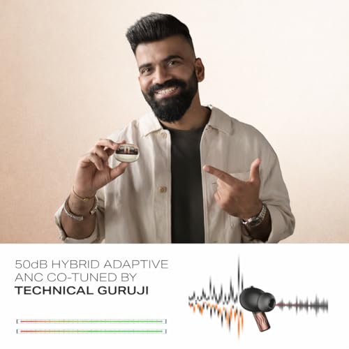 Image of Zenith Pro (2025) TWS Earbuds, 50dB Hybrid Adaptive ANC, Spatial Audio, Hi-Res Audio LDAC, 6 Mics AI-ENx, 80Hrs Battery, Bluetooth Wireless Earphones with Mic, (Crimson Red)