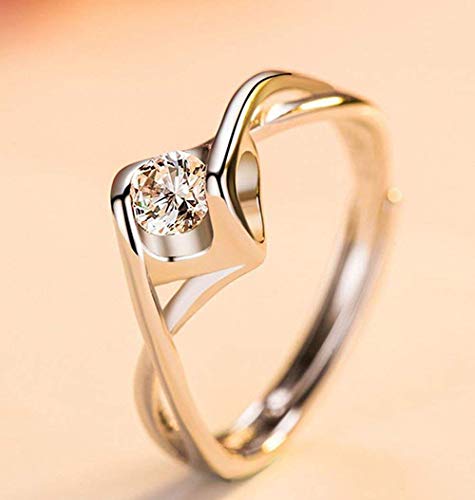 Women Ring White Heart Crystal Ring Diamond Rings Wedding Jewelry For Lady Birthday Gift 1Pcs, Nice Design4