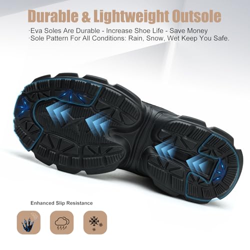 Image of Hogent Steel Toe Shoes for Women Men Wide Non Slip Composite Work Sneakers Indestructible Comfortable Safety Tennis Shoes Lightweight Breathable Construction Sneakers Puncture Proof Ergonomic Design