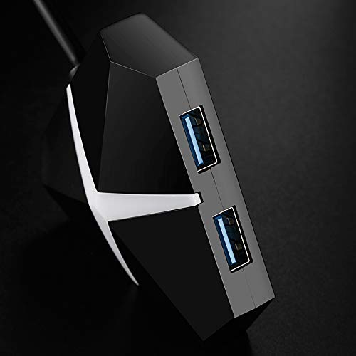Image of XIKKART 4 Port USB 3.0 Hub Adapter with Breathing Lights, Breathing Lights 5GBPS USB 3.0 4 Port USB HUB HIGH Speed Portable 3.0 USB HUB