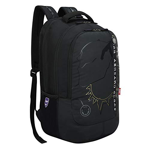 Image of Skybags Marvel Extra Black Panther Black School Backpack 37L