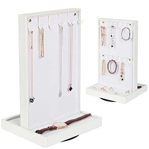 J JACKCUBE DESIGN MK665B Schmuckständer mit 22 Haken für Ohrringe, Halsketten, Armbänder, Anhängerhalter, Weiß Cover