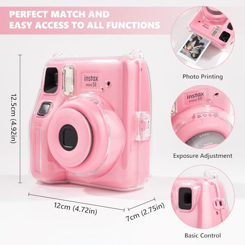 Funda Transparente para Fuji Mini SE con Correa Rosa miniatura 4