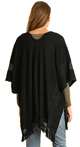 Umgee Women's Chic Boho Knit Bohemian Cardigan Sweater Kimonon Shawl Wrap [Ivory] [S/M] #TOP3