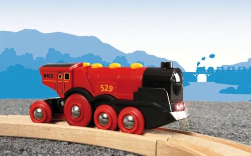 BRIO World Mighty Red Action Locomotive - Battery-operated Toy Train for Wooden Track - Motorized Train with Light & Sound - Compatible with All BRIO Railway Sets - Interactive Play - Kids Ages 3 & Up - image 2
