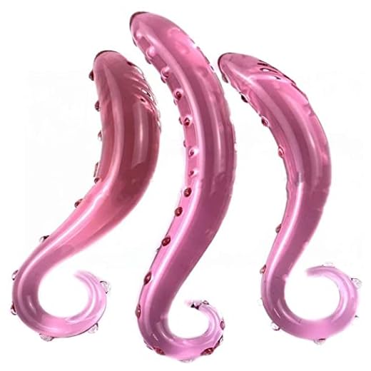 Masajeador de vidrio de cristal rosado en forma de pez con un anillo de tracción, 3 tamaños opcional,S
