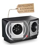 Sandokan, Repellente Ultrasuoni per Topi Ratti e Ghiri, Dissuasore Elettronico Scaccia Topi Potente Copertura 200mq, Dispositivo Anti Roditori Silenzioso per Interno Garage e Soffitte Cavo 5V Incluso