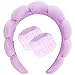 DRESHOW Fascia termale per il lavaggio del viso Set di polsini Spugna Morbida Terry Panno Trucco Skincare Fascia antiscivolo per le Donna immagine