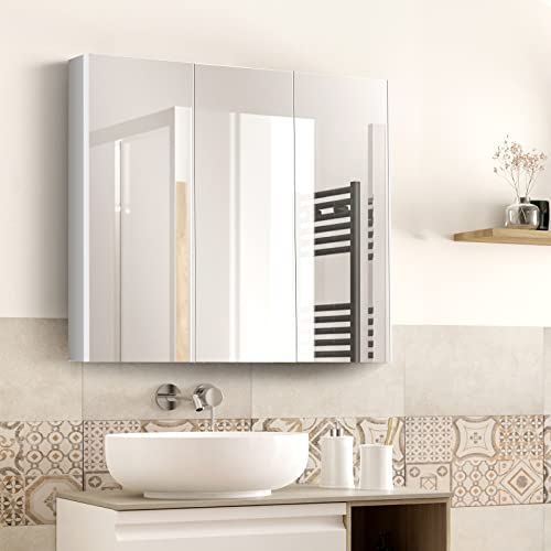 COSTWAY Mobile a Specchio per Bagno Armadietto